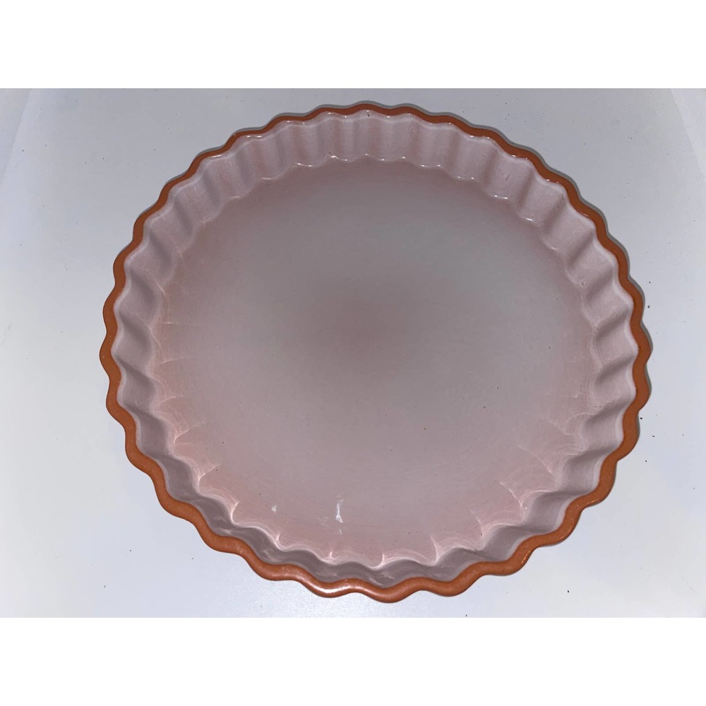 Emile Henry 9" Pastry/Quiche/Dessert dish-Light Pink/white